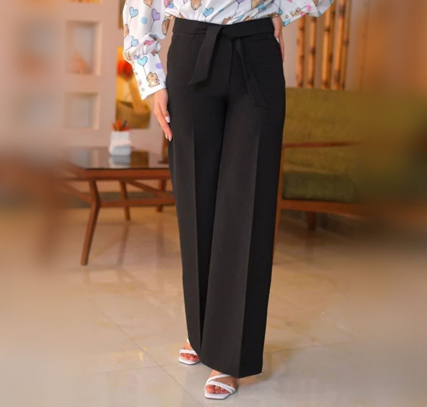 شلوار مازراتی نیم‌بگ کمربنددار